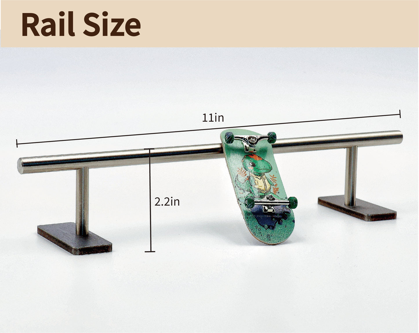 Fingerboard Rail Detachable 11" Long 2.2" Tall